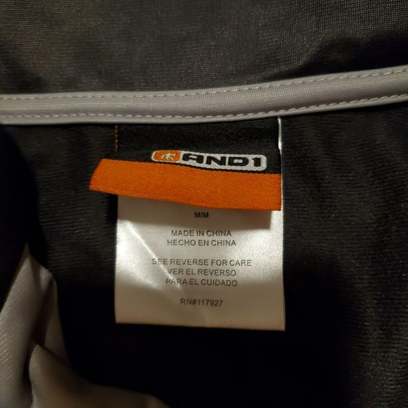 NWT AND1 Basketball Jacket Men's Size Medium Gray/Dark Gray Zipper Closure w/poc - Picture 5 of 7